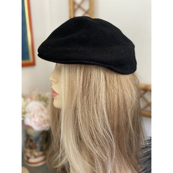 Country Gentleman Black‎ 100% Wool Newsboy Cap Hat Fitted Medium Size Vintage - Picture 6 of 16